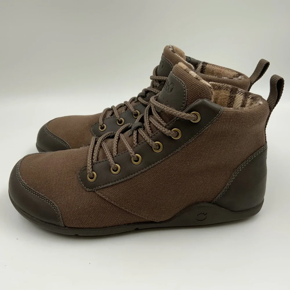 Xero Shoes Denver Mens 8 Brown Canvas Minimalist Barefoot Winter Boots F220615W